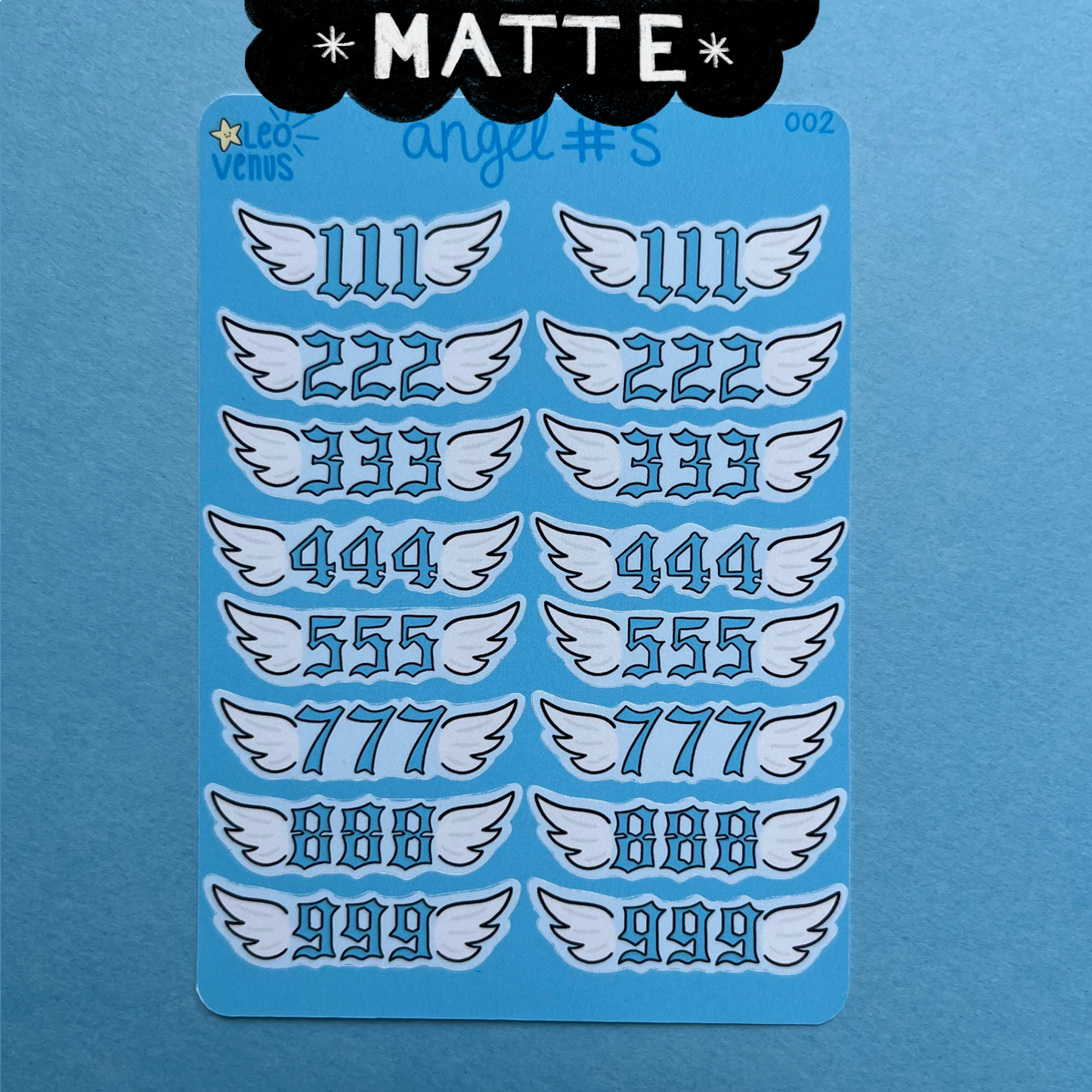 Angel Number Sticker Sheet