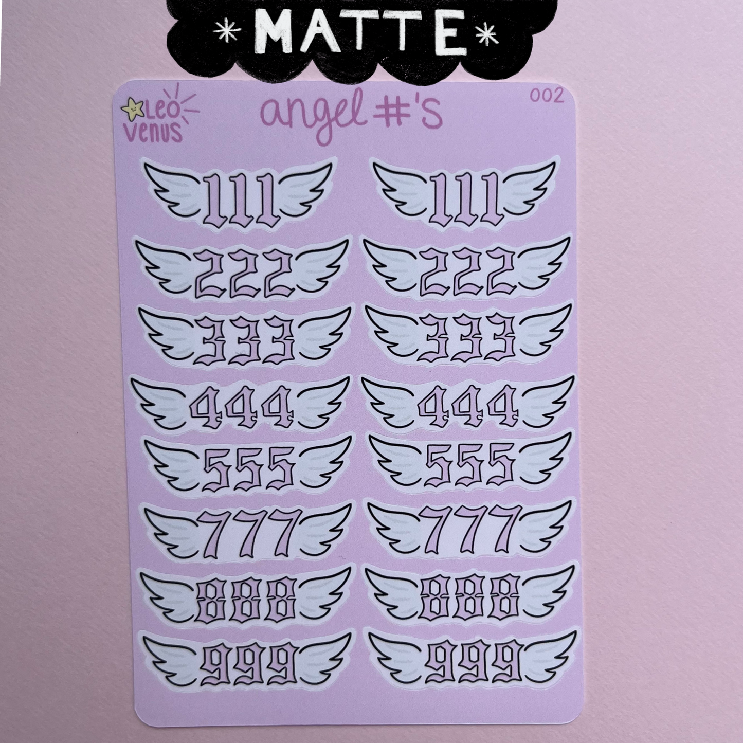 Angel Number Sticker Sheet