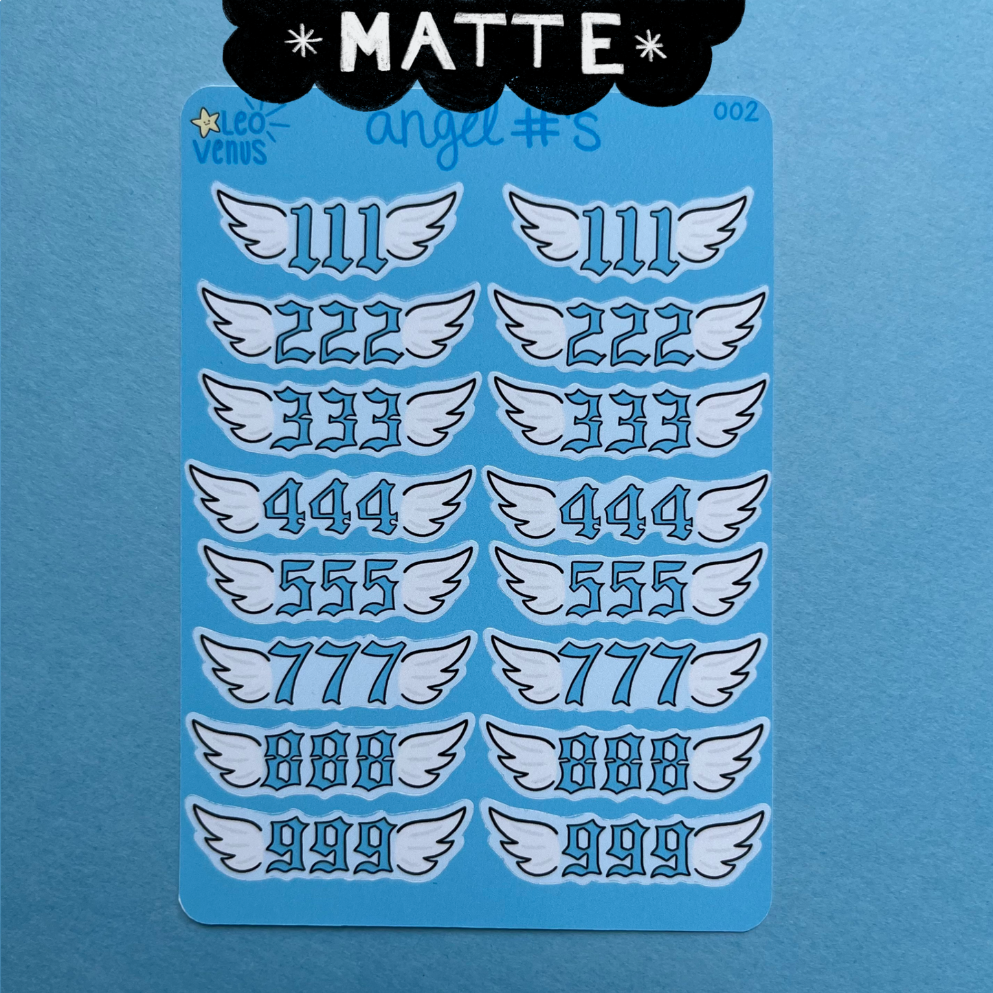 (MATTE) Angel Number Sticker Sheet