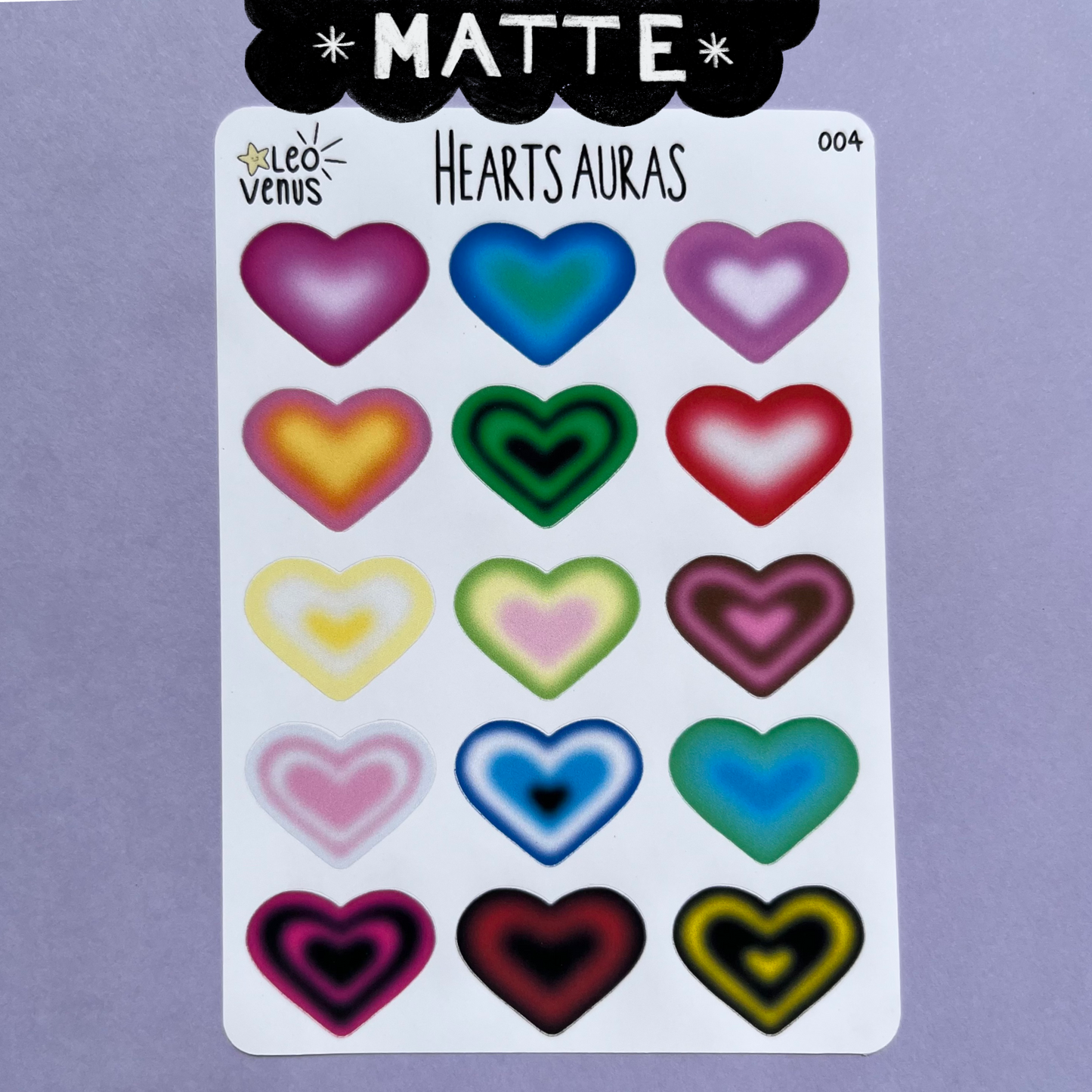 (MATTE) Hearts Aura Sticker Sheet