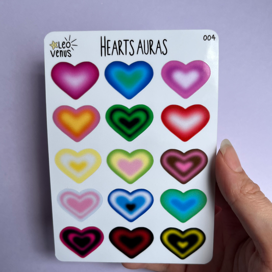 (GLOSSY) Hearts Aura Sticker Sheet