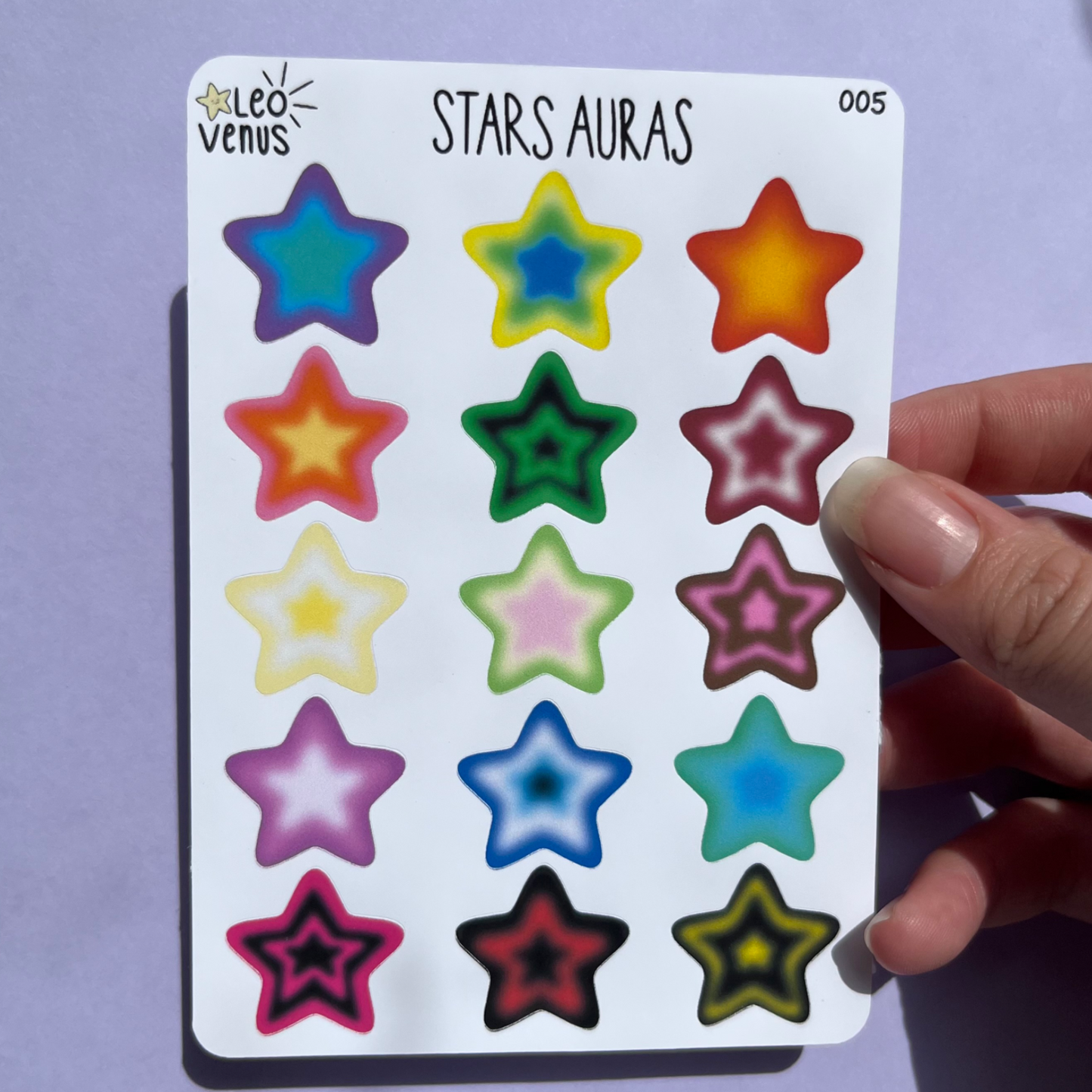 (MATTE) Stars Aura Sticker Sheet