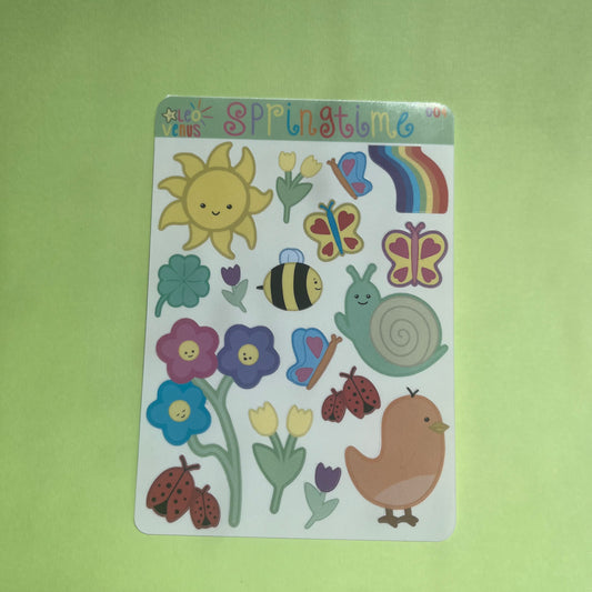 (GLOSSY) Springtime Sticker Sheet