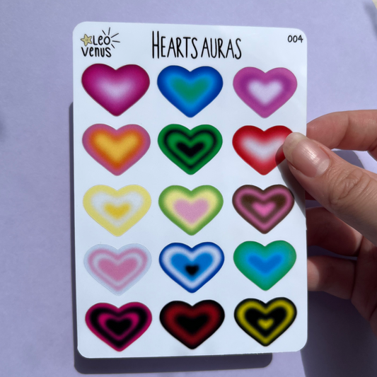 (MATTE) Hearts Aura Sticker Sheet